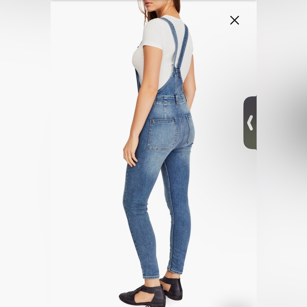 Free People We the Free Slim Ankle Overalls - Picture 2 of 9